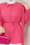 Omuz Kuşak Detaylı tunik Fuşya NEW30311