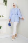Omuz Kuşak Detaylı tunik mavi NEW30311