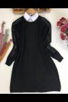 Omuz Taşlı Triko Tunik Siyah NFS14420