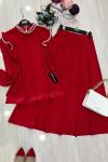 Omuzdetaylı etekli takım Kırmızı UMS5022