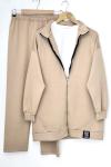 OYSHO kumaş fermuarlı ikili takım bej NSY 30200
