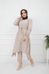 Pamuklu Ayrobin Kumaş Takım Bej  HBS938