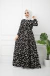Papatya Desen  Belbağçıklı Elbise Siyah HBS1170