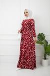 Papatya Desen  Belbağçıklı Elbise Bordo HBS1170