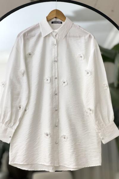 Papatya Taşlı Tunik Beyaz NEW6050