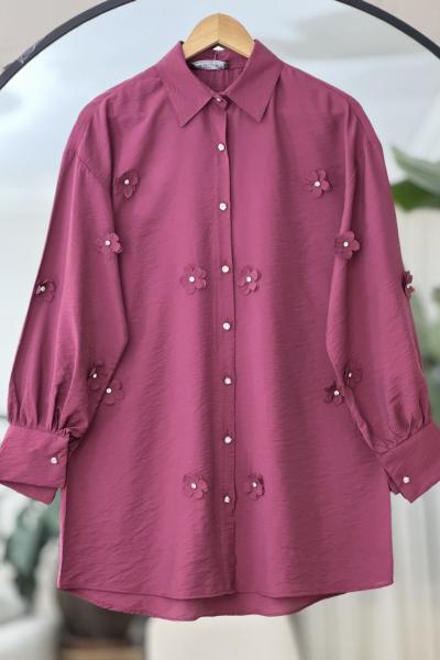 Papatya Taşlı Tunik Mürdüm NEW6050