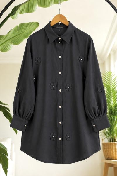 Papatya Taşlı Tunik siyah NEW6050