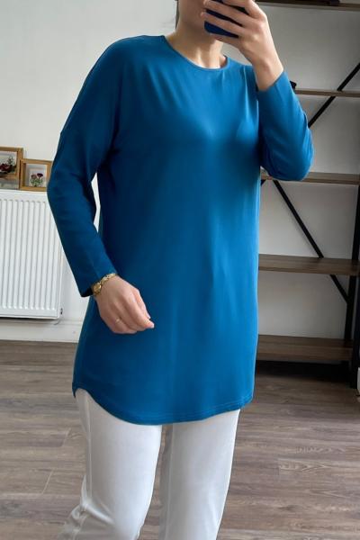 Penye Salaş Model Tunik  MAVİ SH629