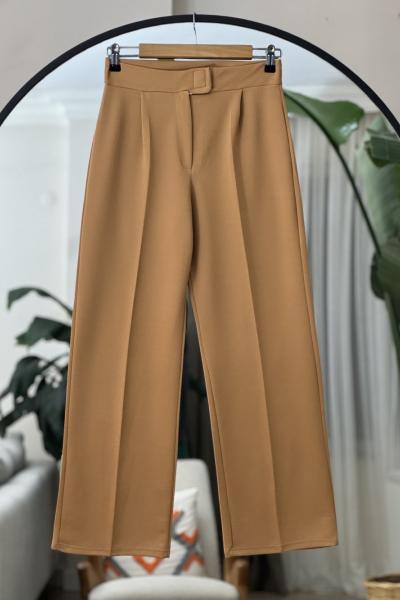 Pileli bolpaça kumaş pantolon Tarçın SLT30517