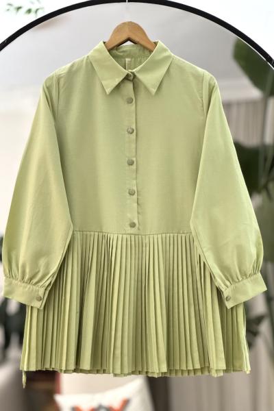 Piliseli tunik Gömlek yeşil TB8024