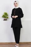 pnk 611 ayrobin kumaş ikili takım  siyah