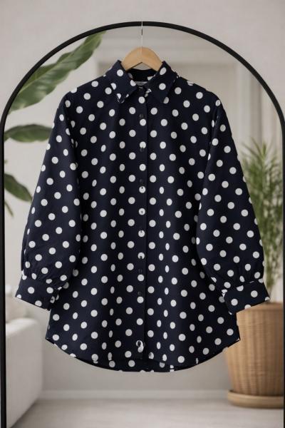 Puanlı gömlek Siyah BK9564