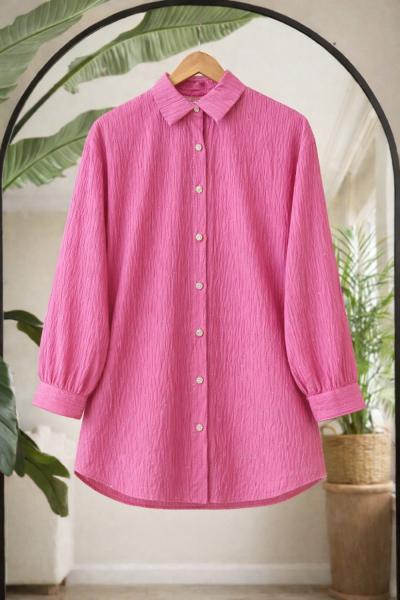 Pul işlemeli Tunik gömlek  pembe BK9546