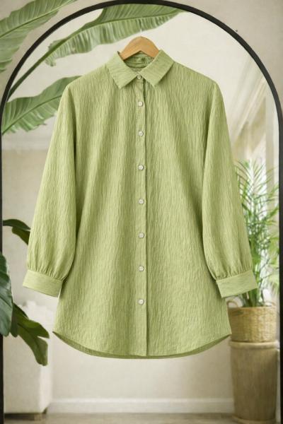Pul işlemeli Tunik gömlek  Yeşil BK9546