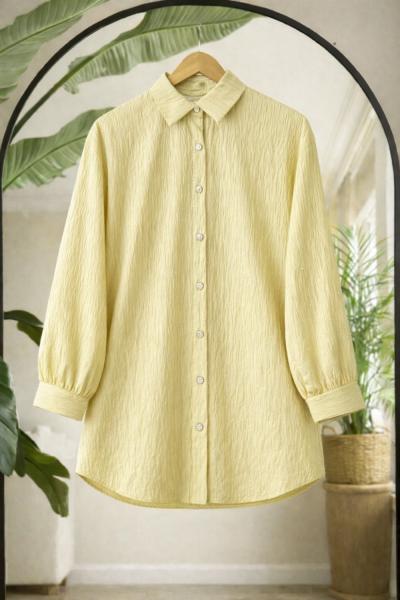 Pul işlemeli Tunik gömlek  Sarı BK9546