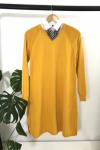 Rahat kalıp Yanlar yırtmaclı Triko tunik sarı NFS1314