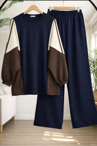 Renk gecişli  Pantolonlu Takım Lacivert HT8071