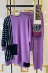 Renklicep Detaylı Takım lila TCN1237