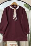 şal yaka tunik Bordo BK9517