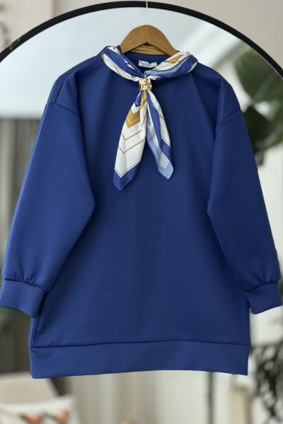 şal yaka tunik  Lacivert BK9517