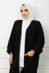 Salaş Cepli Uzun Hırka Siyah HBS1198