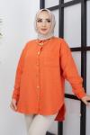 Şanel kumaş kışlık gömlek Turuncu SLT5020