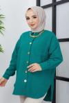 Şanel kumaş kışlık gömlek Yeşil  SLT5020