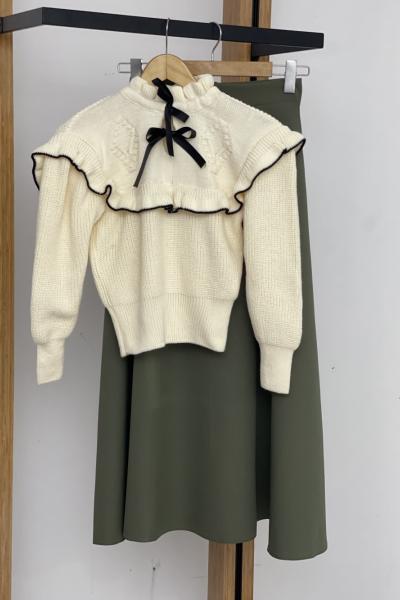 Scuba krep kiloş  etek hakiyeşil SLT50130