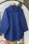 Scuba  Yaka fermuarlı Tunik İndigo BK9510