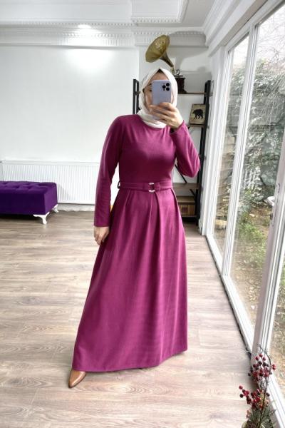 Selanik kumaş  pileli elbise
