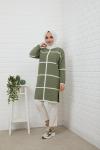 Şeritli Triko Tunik Yeşil NFS14491