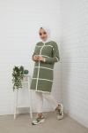 Şeritli Triko Tunik Yeşil NFS14491