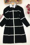 Şeritli Triko Tunik Siyah NFS14491