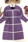 Şeritli Triko Tunik Lila NFS14491