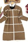 Şeritli Triko Tunik Camel NFS14491