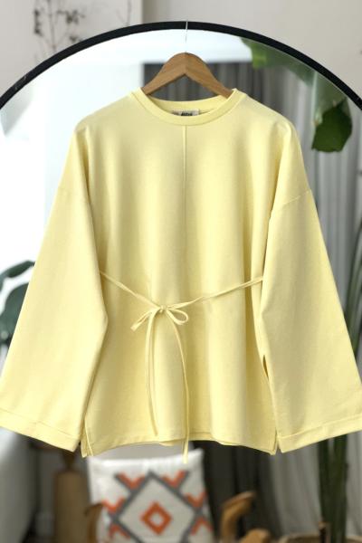 Seyyar Kuşaklı ispanyol kol Tunik Sarı DS2054