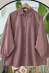 Seyyar kuşaklı salaş gömlek Tunik gül BK9521
