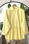 Seyyar kuşaklı salaş gömlek Tunik Sarı BK9521