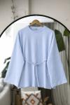 Seyyar Kuşaklı ispanyol kol Tunik  Bebe Mavi DS2054
