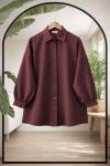 Seyyar kuşaklı salaş gömlek Tunik Bordo BK9521