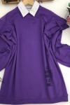 SG 553 omuz pelerinli iki iplik tunik mor