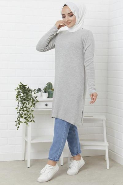 Simli kol taşlı  triko Tunik Giry NFS14243