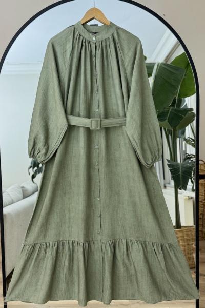 Sina Kemerli  Hakimyaka   Elbise Yeşil  UMS50237