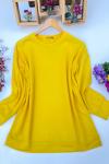 Slt1607  sarı iki iplik dokuma kumaş tunik