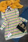 Smile desen triko Tunik Bej TCN1255