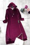 Tamboy kadife tunik bordo UMS5025