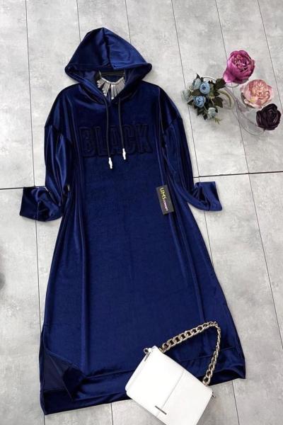 Tamboy kadife tunik Lacivert UMS5025