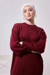 Taş İşlemeli Triko Takım Bordo NSY 30182