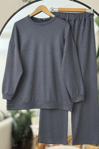 Taş işlemeli oysh  takım Antrasit UMS50313