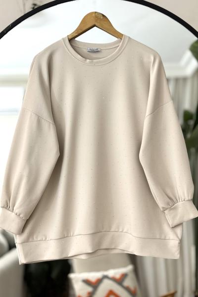 Taş işlemeli Salaş scuba  Bej BK9016